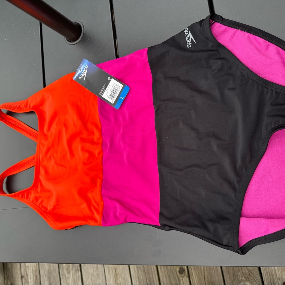 Speedo One Piece Swimwear Orange and Pink